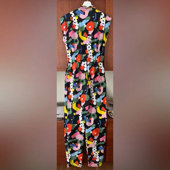 Nooworks Multicolor Abstract Magic Party Jumpsuit. Art by Ashley Mary. Medium. - Picture 3 of 16